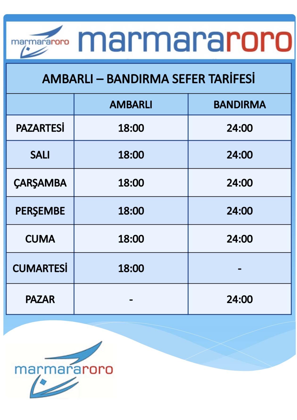 marmara roro seferler 